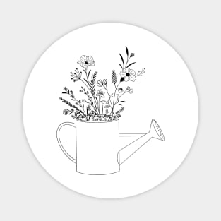 Wildflowers in watering can Magnet